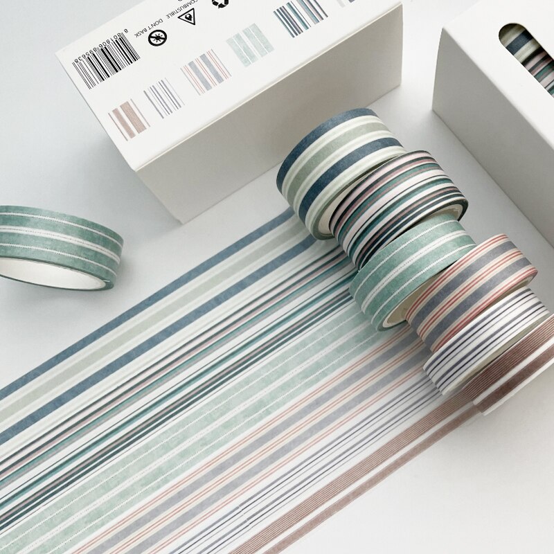 Bold Aesthetic Stationery Tape 6Pcs/Set