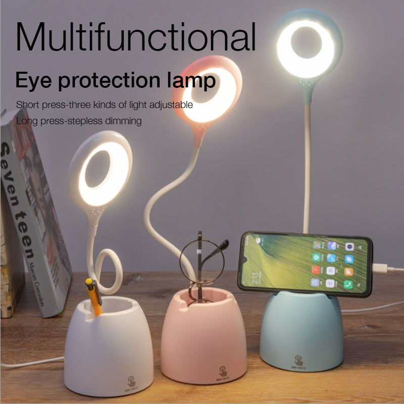 LED Table Lamp with Pencil Holder