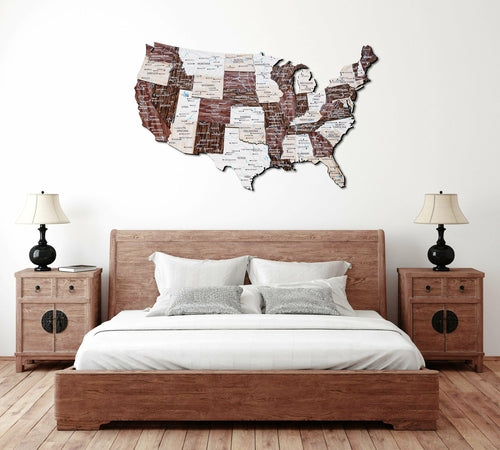 3D Wooden USA Map