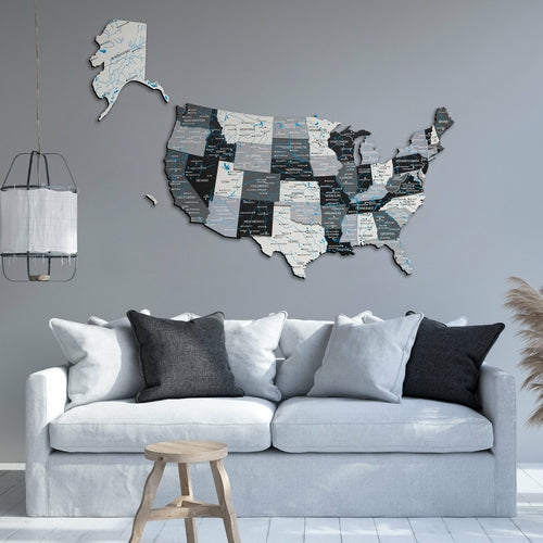 3D Wooden USA Map