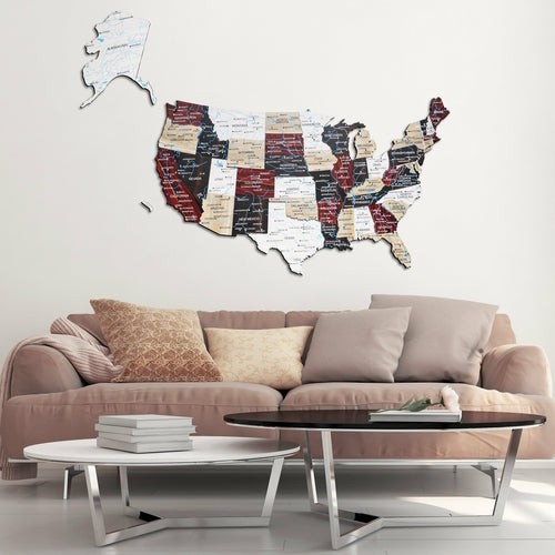 3D Wooden USA Map