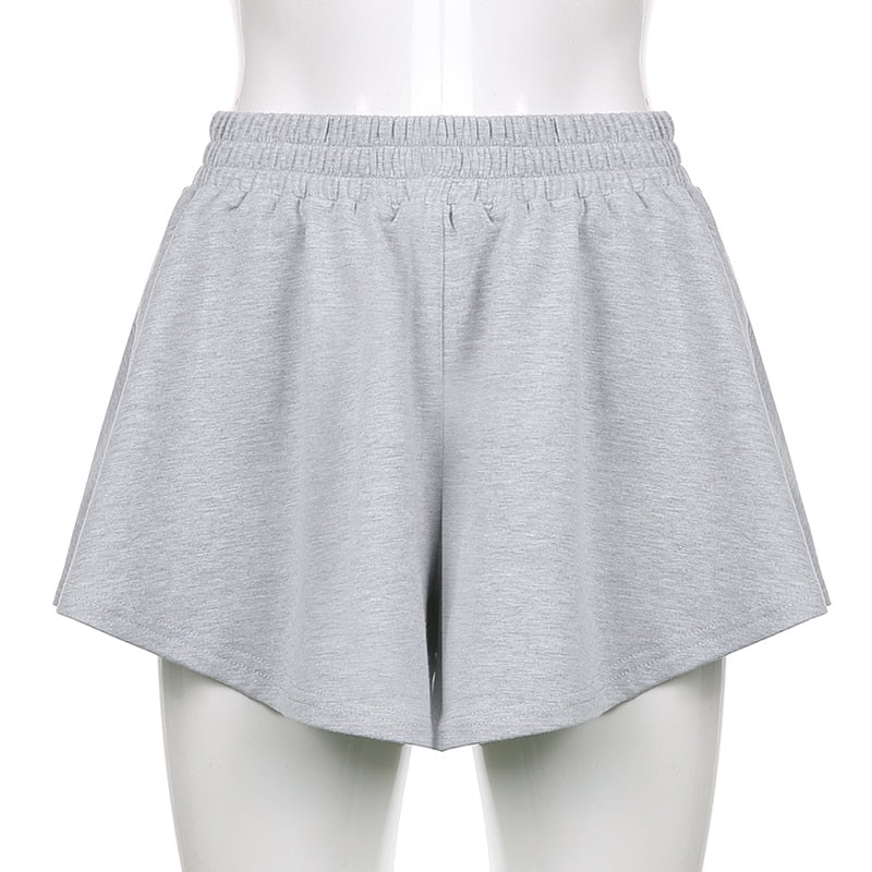 Solid Two Piece Set - Wide Leg Shorts and Crop Top (Jacket sold separately)