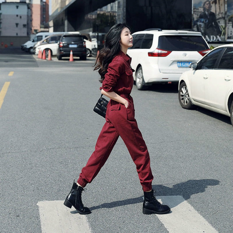Cotton High Waist Jumpsuit
