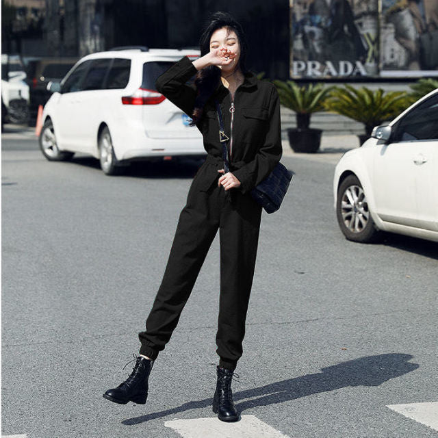Cotton High Waist Jumpsuit
