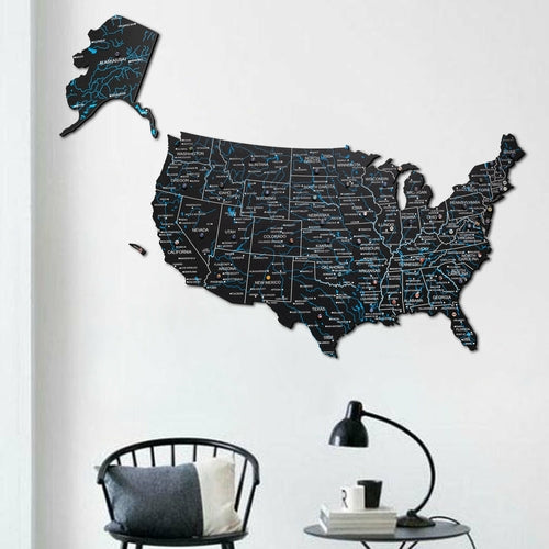 3D Wooden USA Map