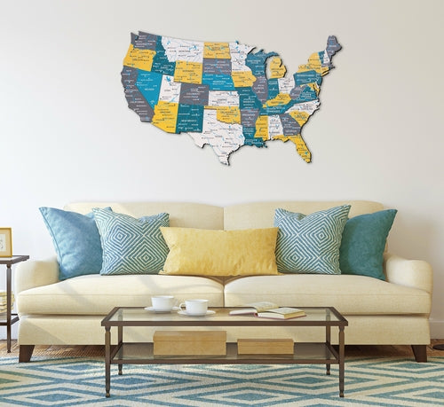 3D Wooden USA Map