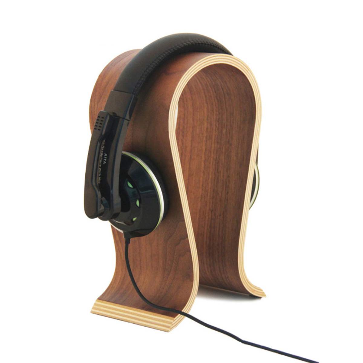 Universal U Shape Wood Headphone Stand