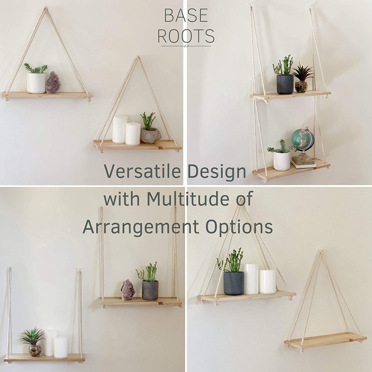 Wooden Rope Shelf