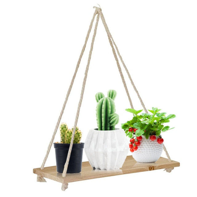 Wooden Rope Shelf