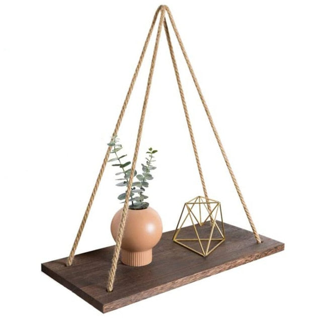 Wooden Rope Shelf