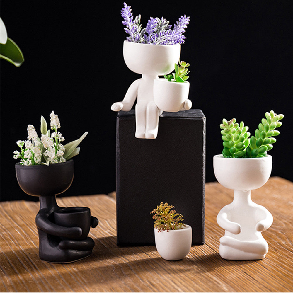 Humanoid Ceramic Flower Pot